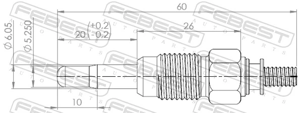 FEBEST izzítógyertya - 23642-002 - TothCarparts