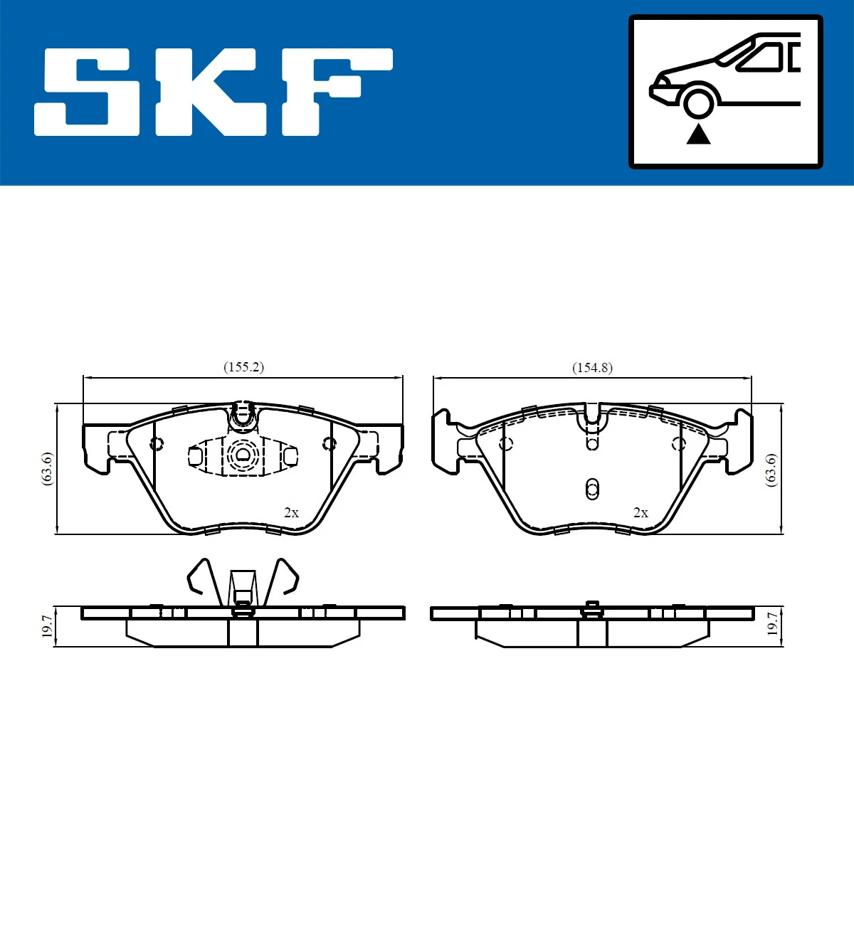 SKF fékbetétkészlet, tárcsafék - VKBP 80702 - TothCarparts