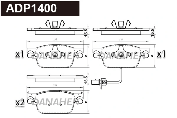 DANAHER fékbetétkészlet, tárcsafék - ADP1400 - TothCarparts