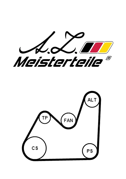 A.Z. Meisterteile hosszbordás szíj készlet - AZMT-20-030-1058 - TothCarparts