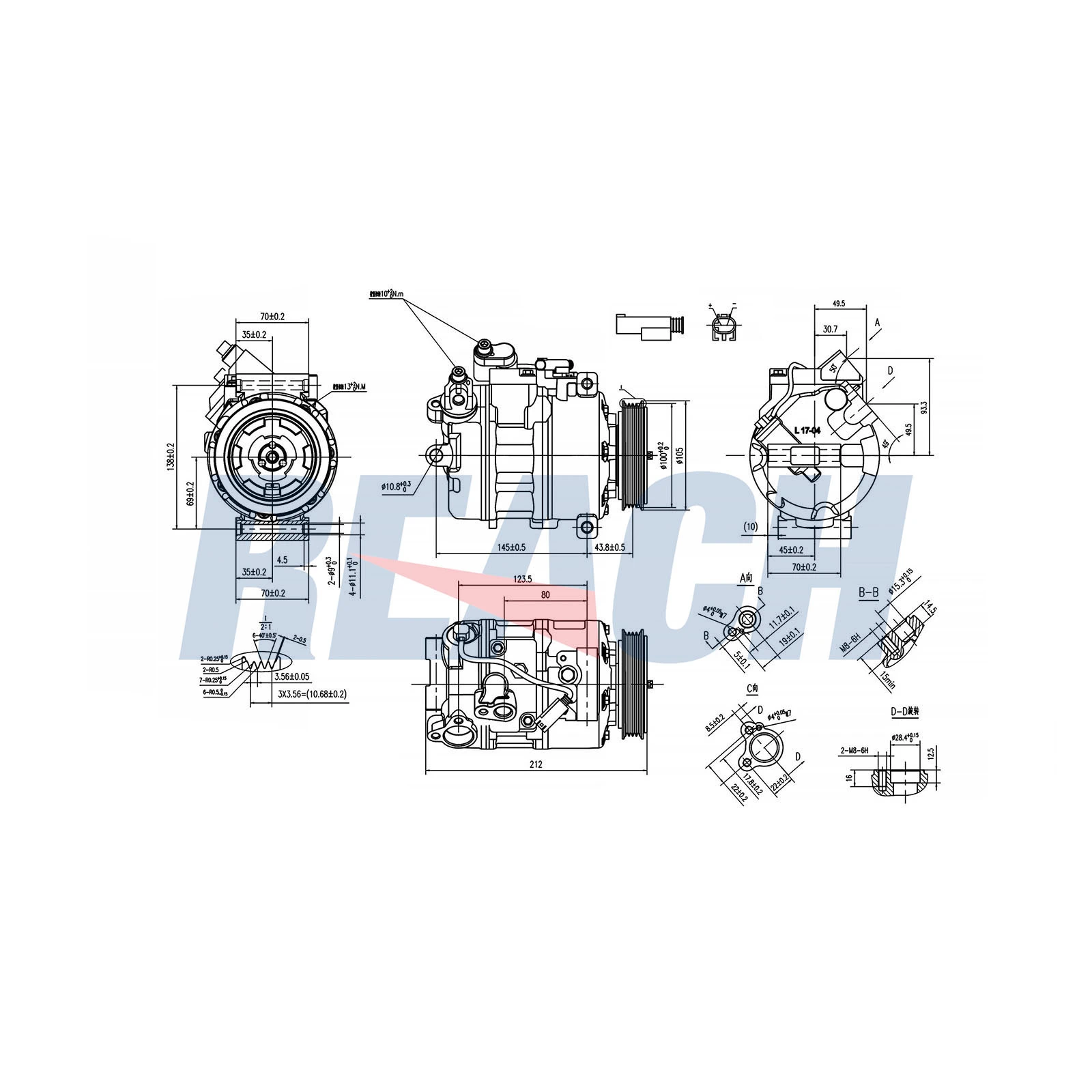 REACH kompresszor, klíma - 1.74.20437 - TothCarparts