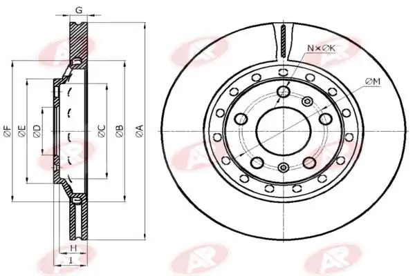 AP-SA féktárcsa - A1025V - TothCarparts