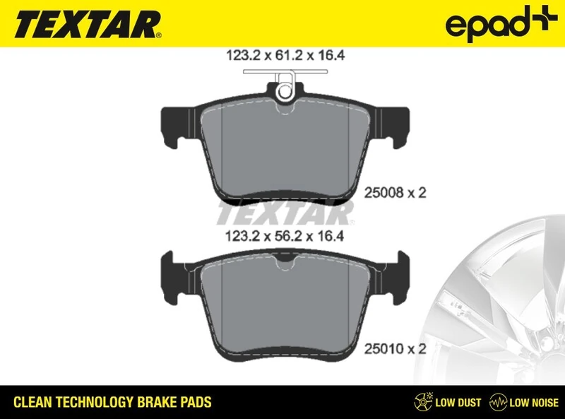 TEXTAR fékbetétkészlet, tárcsafék - 2500801CP - TothCarparts