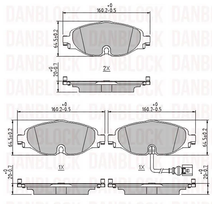 DANBLOCK fékbetétkészlet, tárcsafék - DB 511142 - TothCarparts