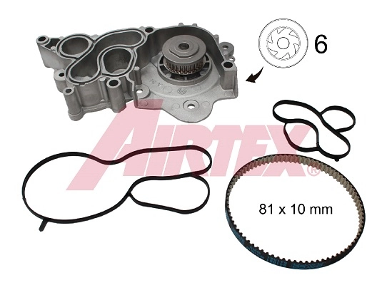 AIRTEX Vízpumpa + fogasszíj készlet - WPK-199501 - TothCarparts