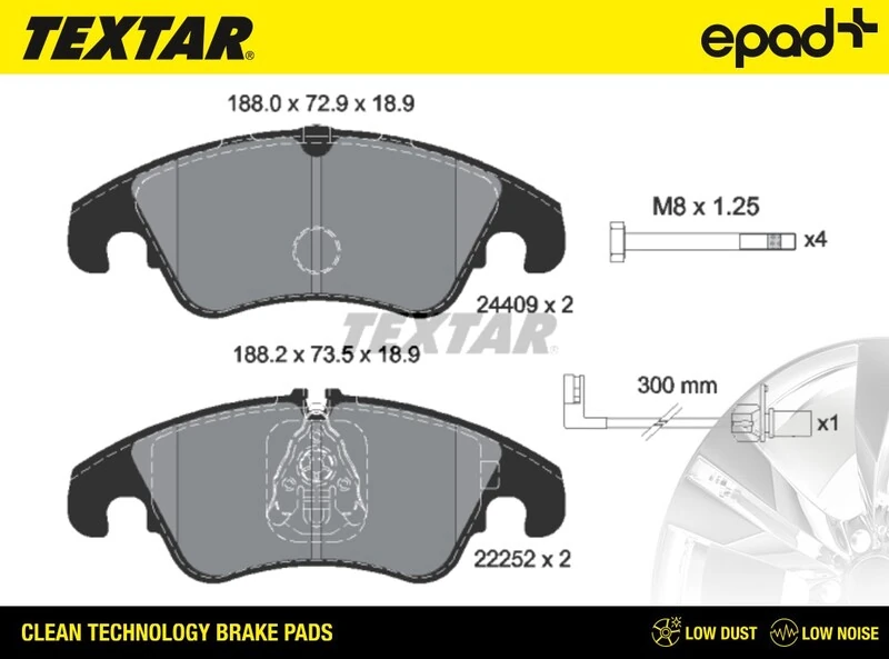 TEXTAR fékbetétkészlet, tárcsafék - 2440903CP - TothCarparts