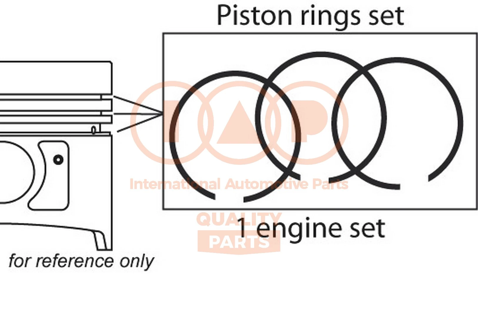 IAP QUALITY PARTS dugattyúgyűrű-készlet - 102-50043 - TothCarparts