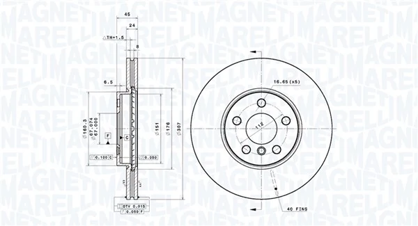 MAGNETI MARELLI féktárcsa - 360406184901 - TothCarparts