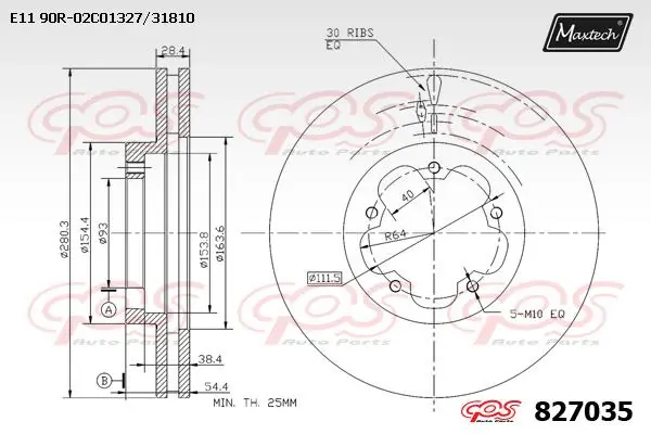 MAXTECH féktárcsa - 827035 - TothCarparts