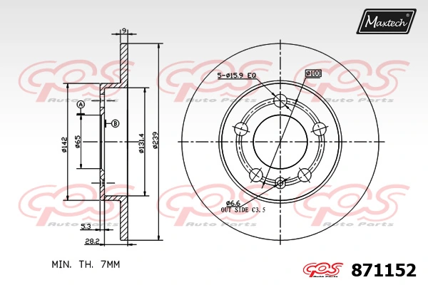 MAXTECH féktárcsa - 871152 - TothCarparts