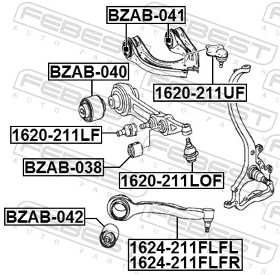 FEBEST lengőkar, kerékfelfüggesztés - 1624-211FLFR - TothCarparts