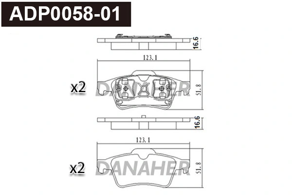 DANAHER fékbetétkészlet, tárcsafék - ADP0058-01 - TothCarparts