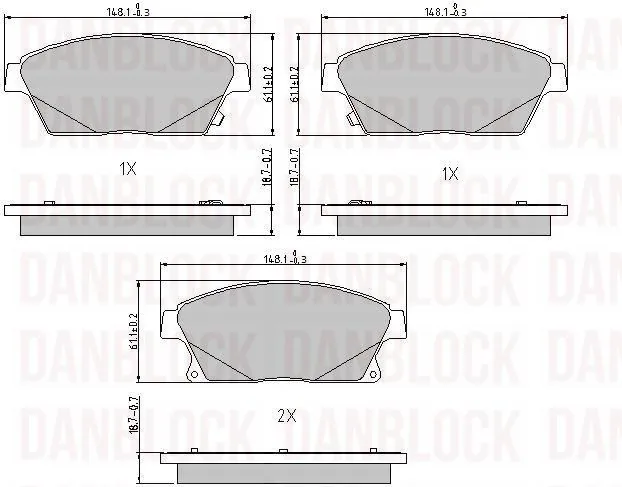 DANBLOCK fékbetétkészlet, tárcsafék - DB 510760 - TothCarparts