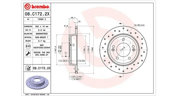 MAGNETI MARELLI féktárcsa - 360406136002 - TothCarparts