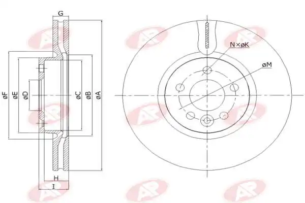 AP-SA féktárcsa - F1035V - TothCarparts