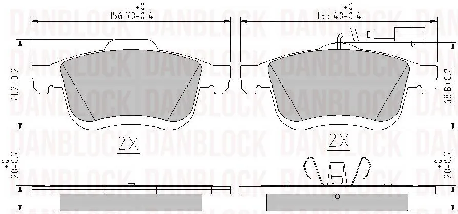 DANBLOCK fékbetétkészlet, tárcsafék - DB 511127 - TothCarparts