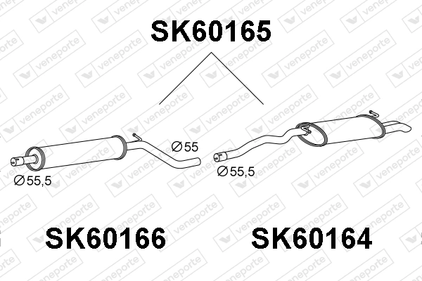 VENEPORTE hátsó hangtompító - SK60165 - TothCarparts