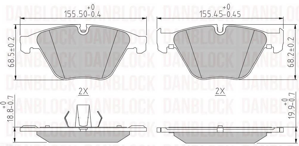 DANBLOCK fékbetétkészlet, tárcsafék - DB 510804 - TothCarparts