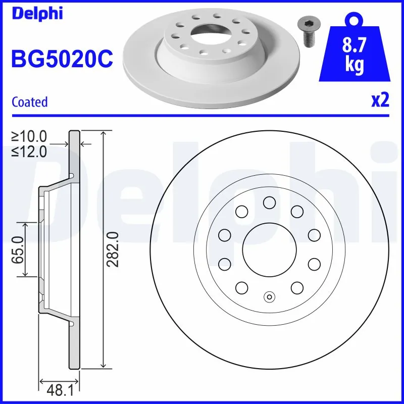 DELPHI féktárcsa - BG5020C-18B1 - TothCarparts