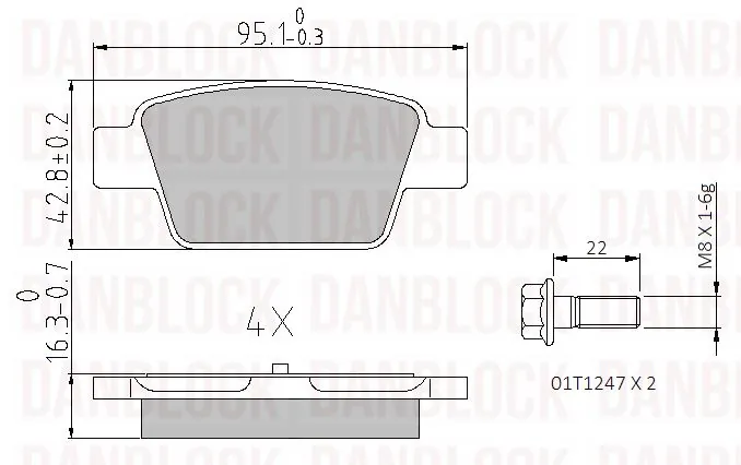 DANBLOCK fékbetétkészlet, tárcsafék - DB 510410 - TothCarparts