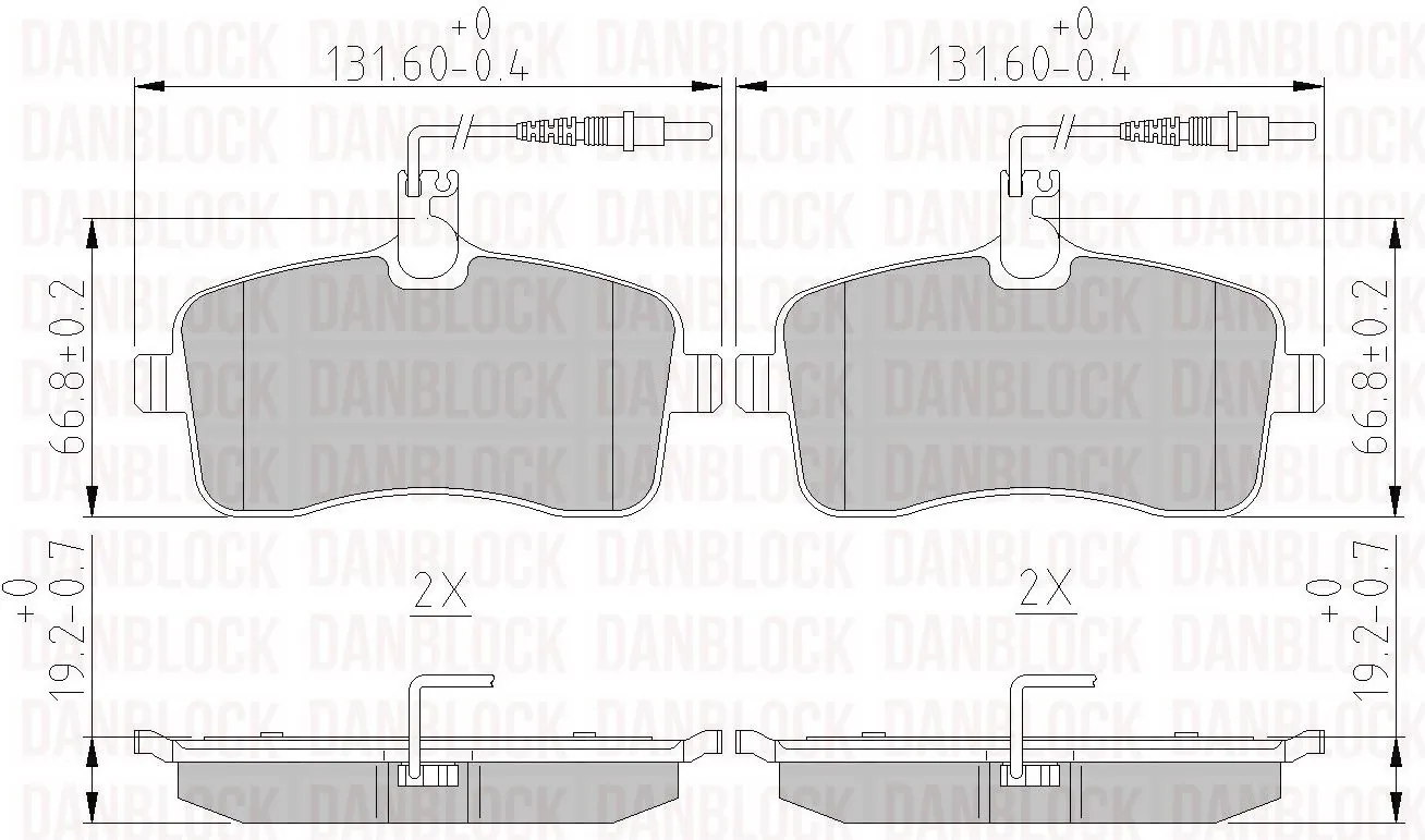 DANBLOCK fékbetétkészlet, tárcsafék - DB 510249 - TothCarparts