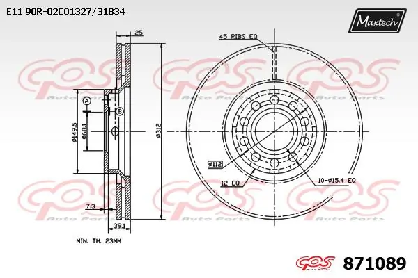 MAXTECH féktárcsa - 871089 - TothCarparts