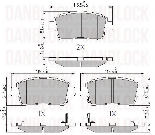 DANBLOCK fékbetétkészlet, tárcsafék - DB 510879 - TothCarparts