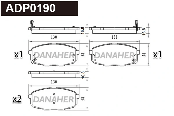 DANAHER fékbetétkészlet, tárcsafék - ADP0190 - TothCarparts