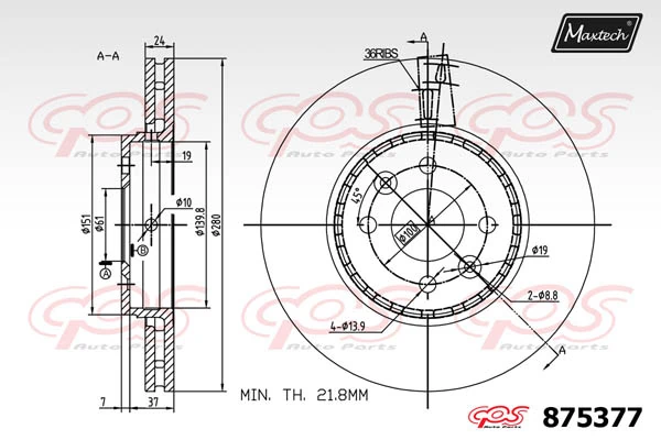 MAXTECH féktárcsa - 875377 - TothCarparts