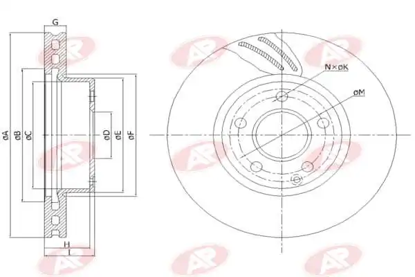 AP-SA féktárcsa - M2056V - TothCarparts