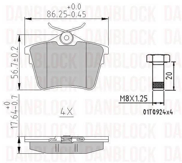 DANBLOCK fékbetétkészlet, tárcsafék - DB 510251 - TothCarparts
