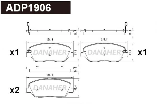 DANAHER fékbetétkészlet, tárcsafék - ADP1906 - TothCarparts