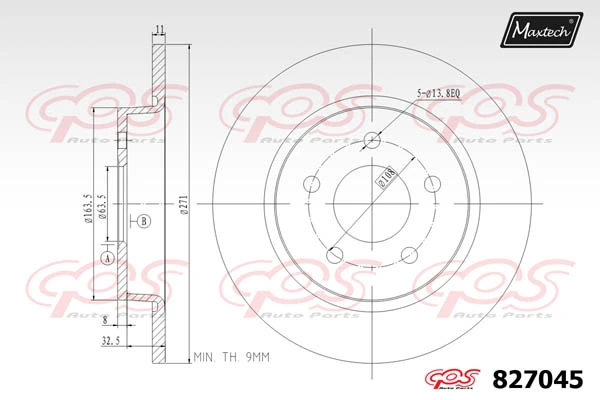 MAXTECH féktárcsa - 827045 - TothCarparts