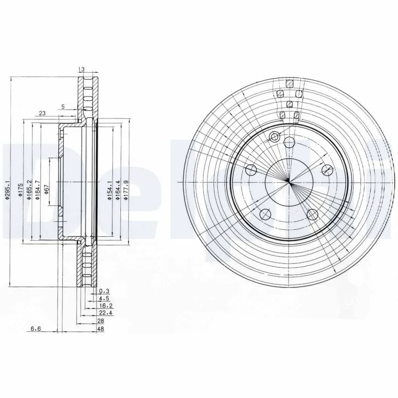 DELPHI féktárcsa - BG3755C-18B1 - TothCarparts