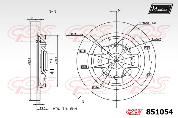 MAXTECH féktárcsa - 851054 - TothCarparts