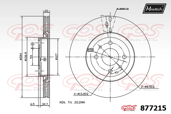 MAXTECH féktárcsa - 877215 - TothCarparts