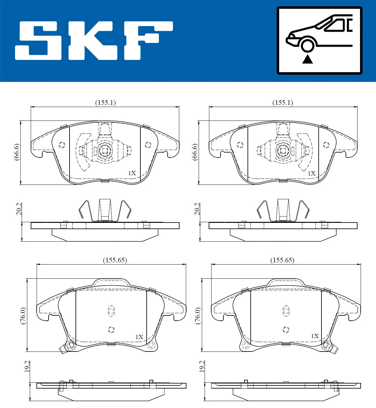 SKF fékbetétkészlet, tárcsafék - VKBP 80847 A - TothCarparts