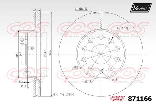 MAXTECH féktárcsa - 871166 - TothCarparts