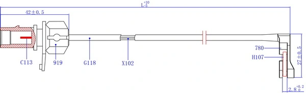 Hi-Q figyelmezető kontaktus, fékbetétkopás - SWS2901 - TothCarparts