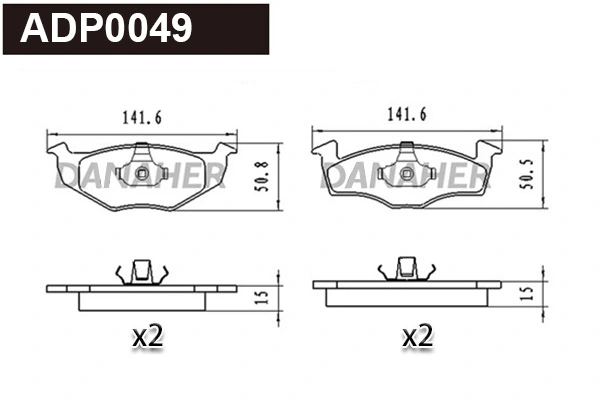 DANAHER fékbetétkészlet, tárcsafék - ADP0049 - TothCarparts