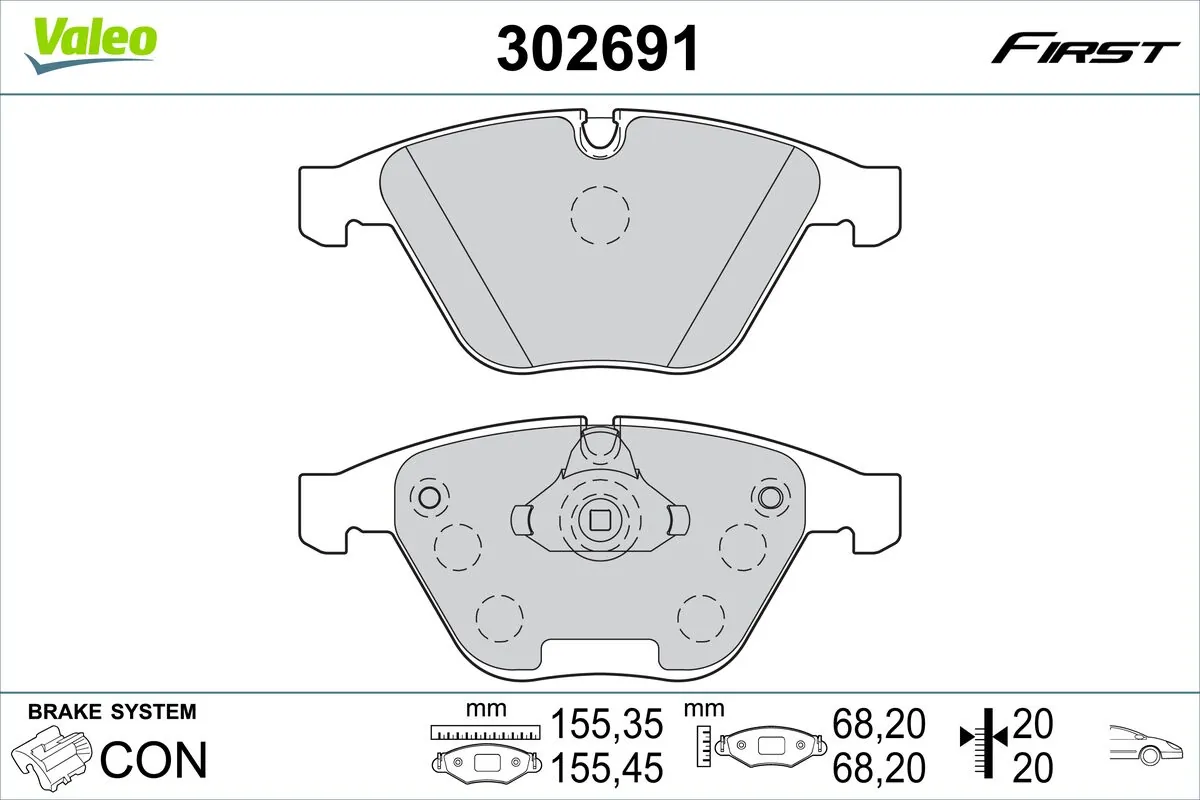 VALEO fékbetétkészlet, tárcsafék - 302691 - TothCarparts