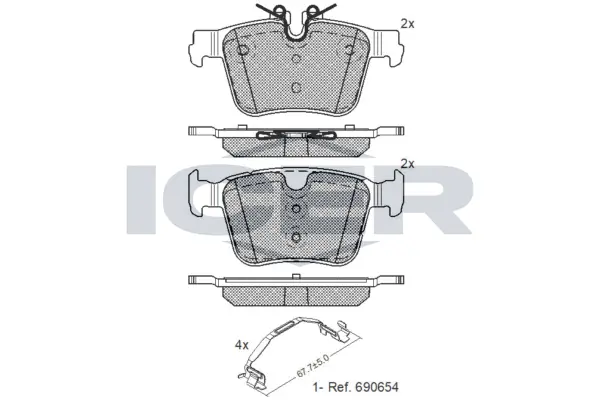 ICER fékbetétkészlet, tárcsafék - 182232-203 - TothCarparts