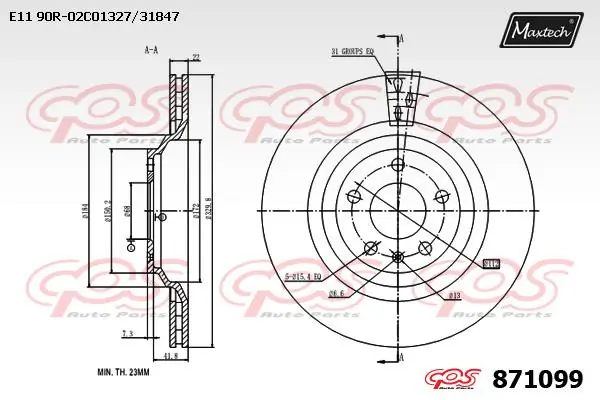 MAXTECH féktárcsa - 871099 - TothCarparts