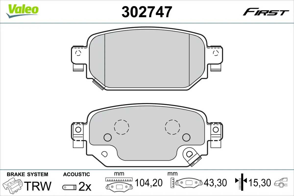 VALEO fékbetétkészlet, tárcsafék - 302747 - TothCarparts