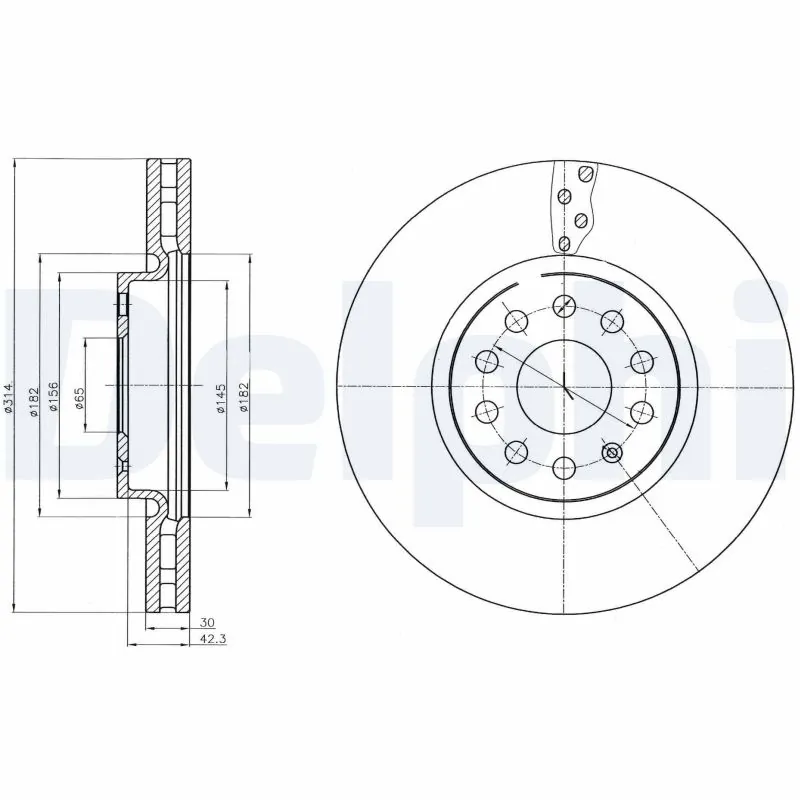 DELPHI féktárcsa - BG4330C-18B1 - TothCarparts