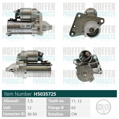 HOFFER önindító - H5035725 - TothCarparts