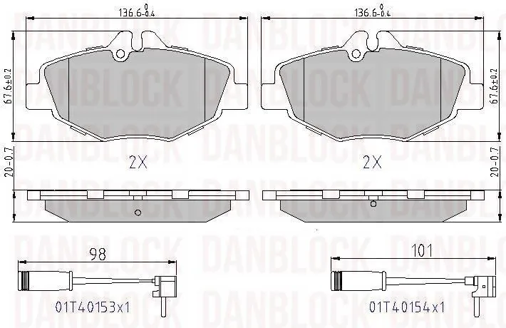 DANBLOCK fékbetétkészlet, tárcsafék - DB 510837 - TothCarparts