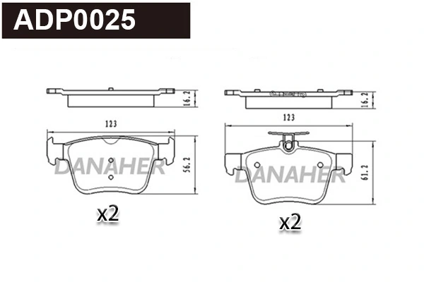 DANAHER fékbetétkészlet, tárcsafék - ADP0025 - TothCarparts