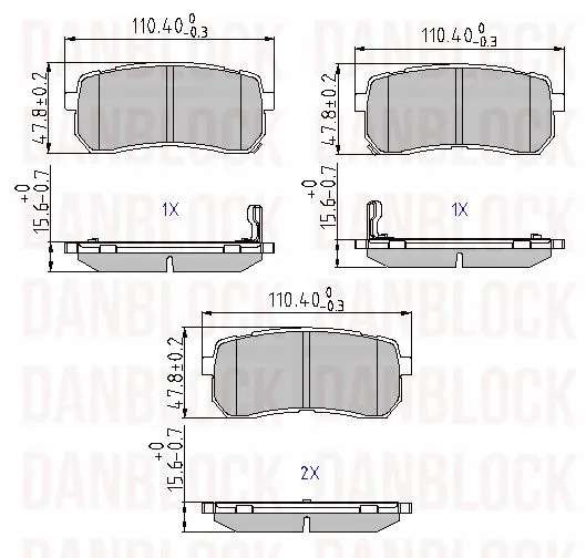 DANBLOCK fékbetétkészlet, tárcsafék - DB 510585 - TothCarparts