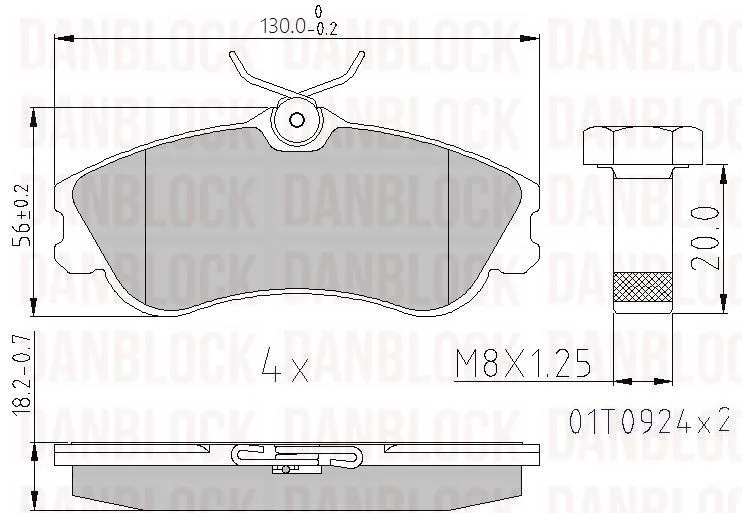 DANBLOCK fékbetétkészlet, tárcsafék - DB 510423 - TothCarparts